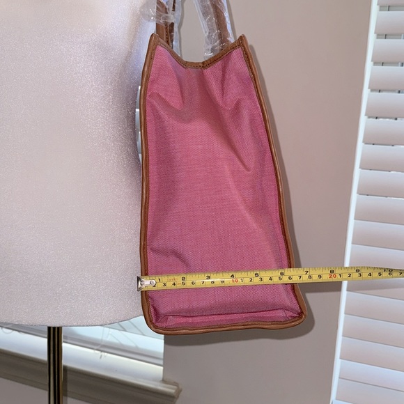 NWT Rebecca Minkoff Pink Canvas With Leather Trim Diamond Tote Size O/S - Picture 11 of 12